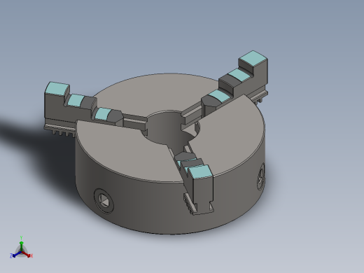 3爪车床卡盘250毫米(4英寸)正等轴测缩略图