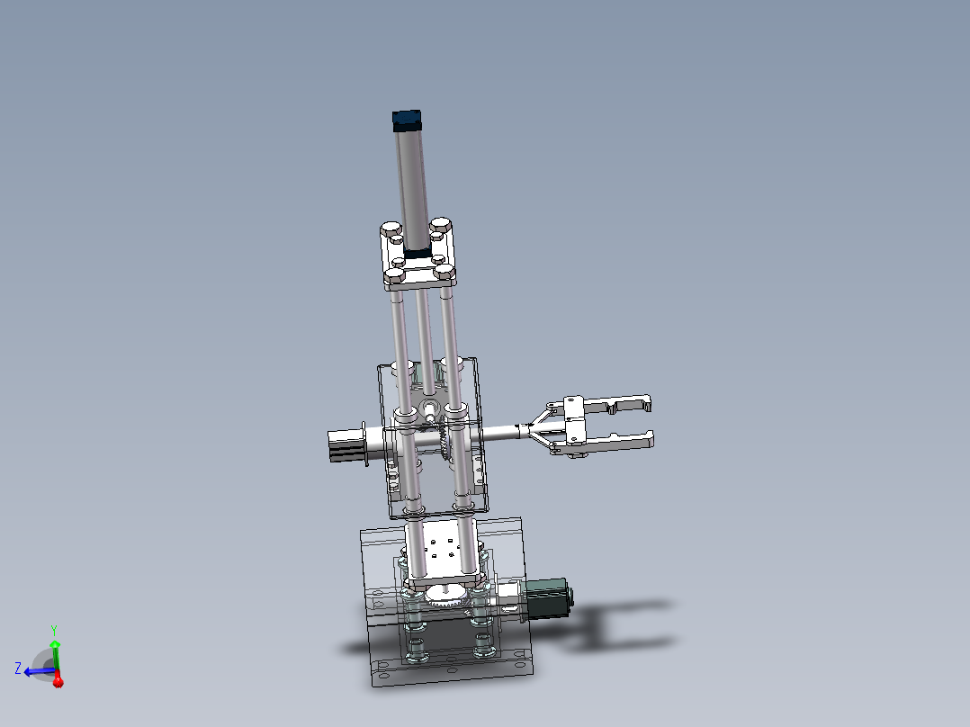 三自由度气动机械手设计及仿真【含三维solidworks模型+CAD图纸+说明书】