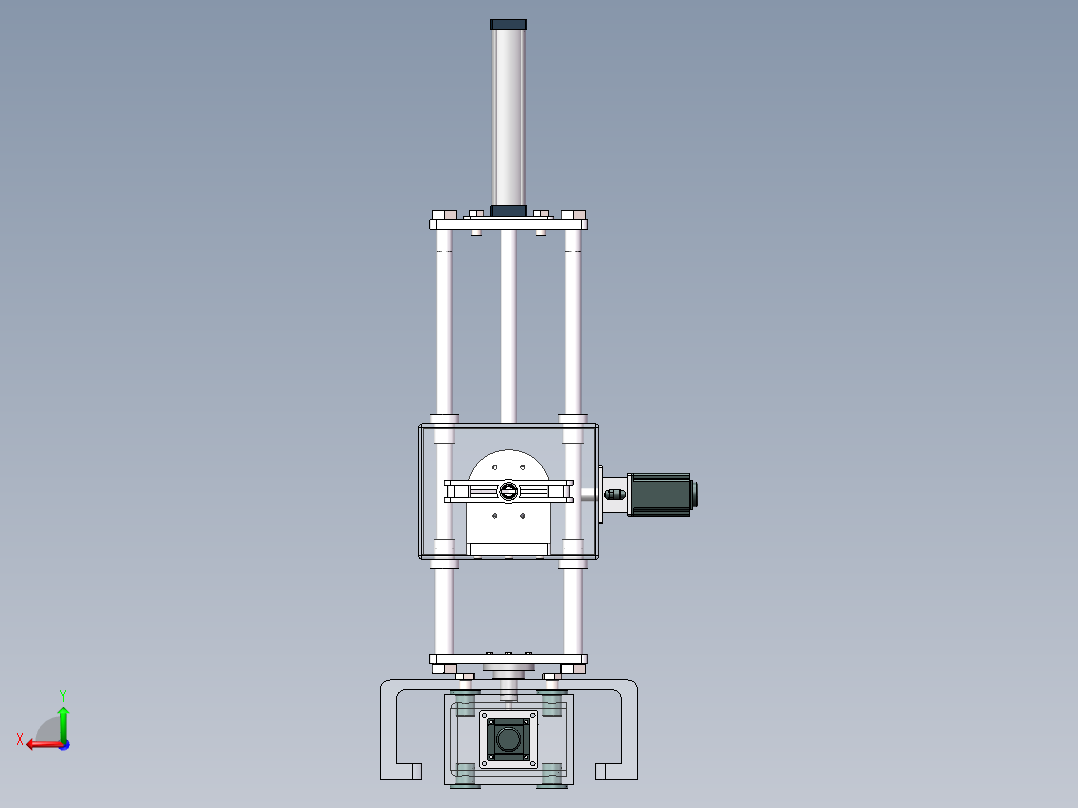 三自由度气动机械手设计及仿真【含三维solidworks模型+CAD图纸+说明书】后视图