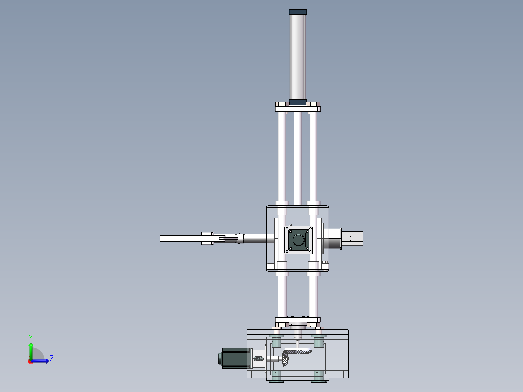 三自由度气动机械手设计及仿真【含三维solidworks模型+CAD图纸+说明书】左视图