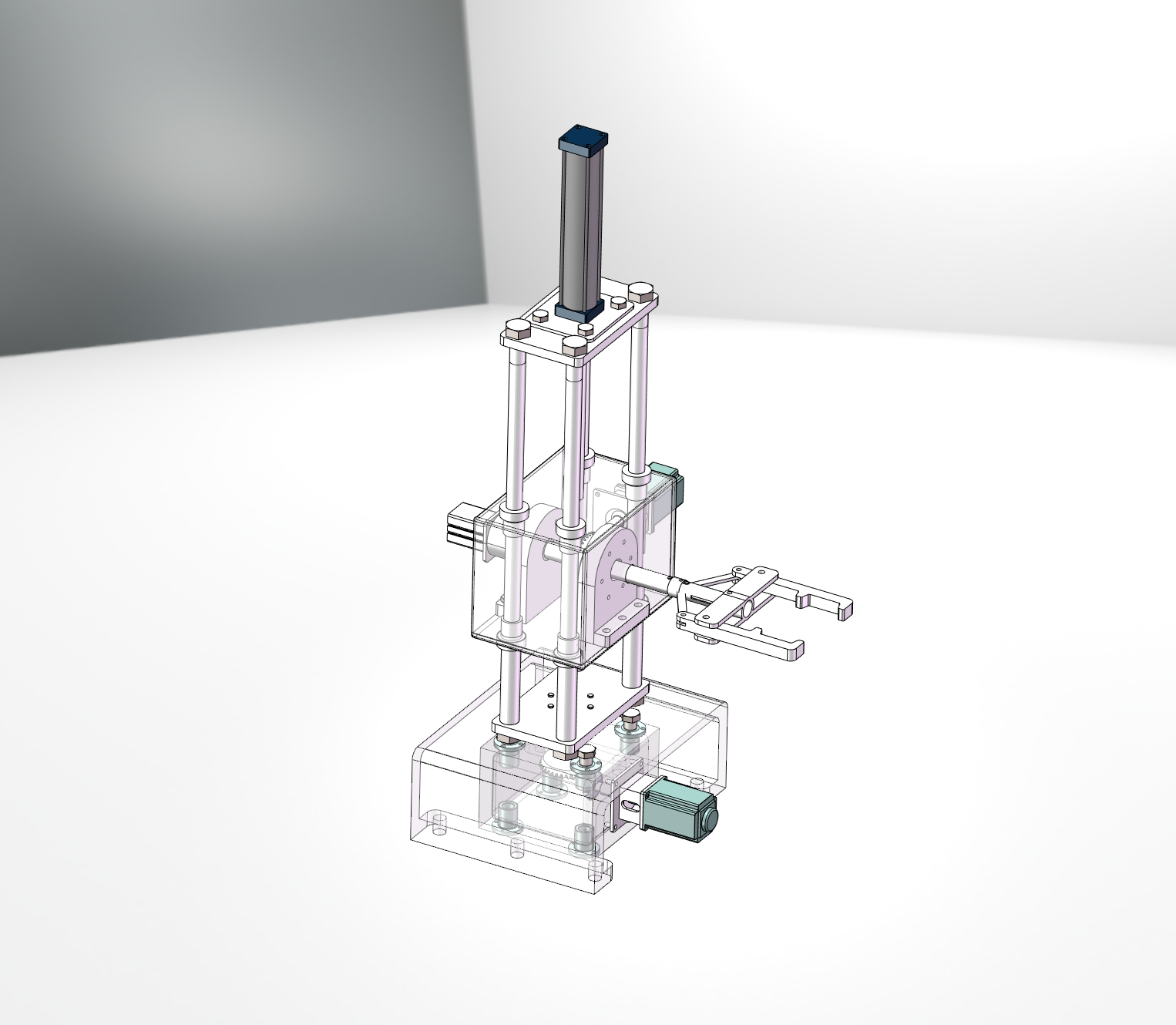 三自由度气动机械手设计及仿真【含三维solidworks模型+CAD图纸+说明书】