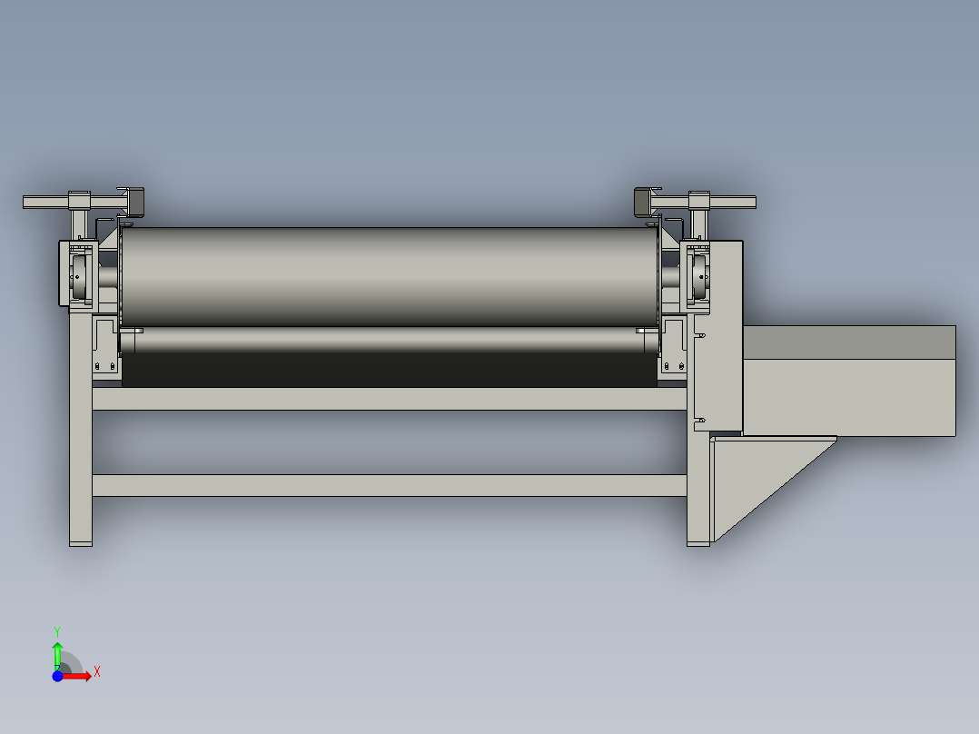 皮带输送机和振动筛网前视图