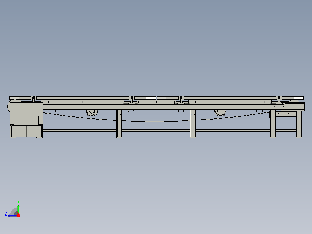 皮带输送机和振动筛网右视图