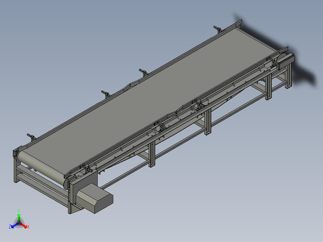 皮带输送机和振动筛网正等轴测图