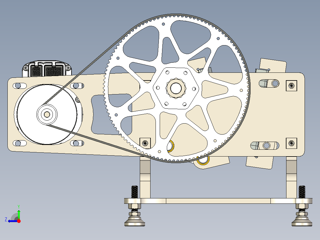 单切换爪岩破碎机右视图