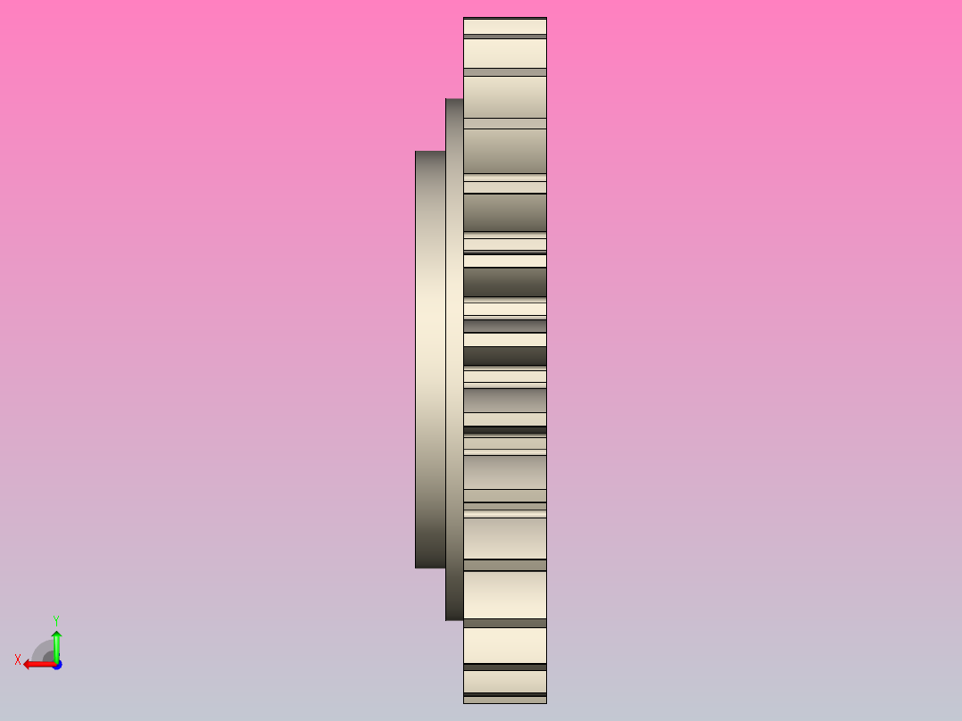 用于色带切割装置的齿轮后视图