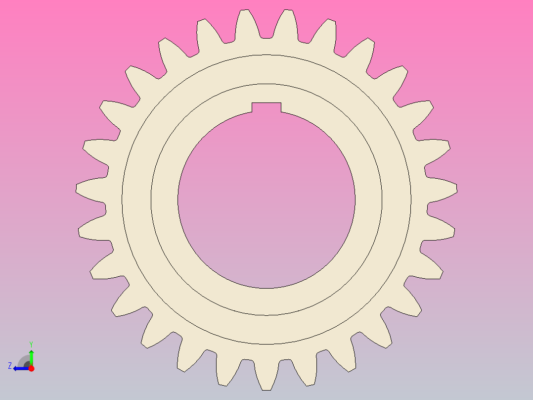 用于色带切割装置的齿轮右视图