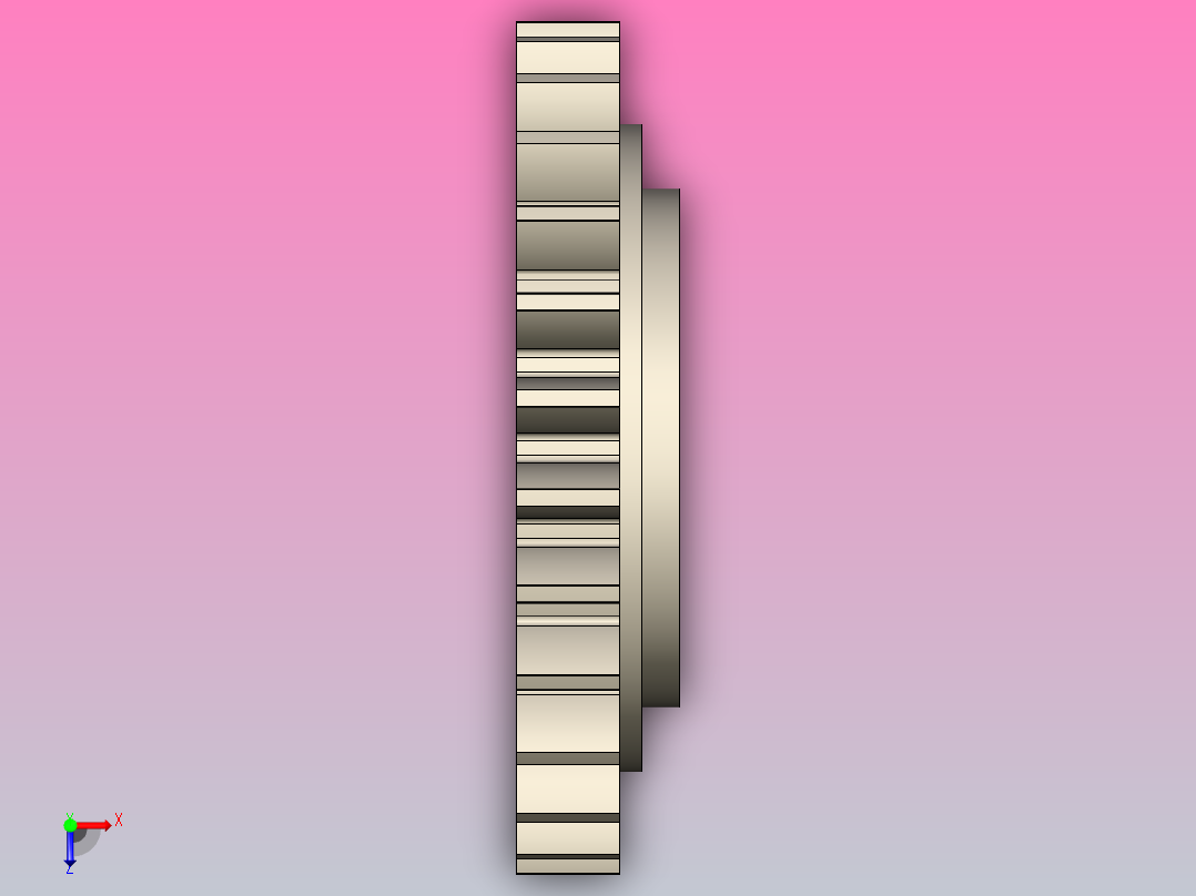 用于色带切割装置的齿轮俯视图