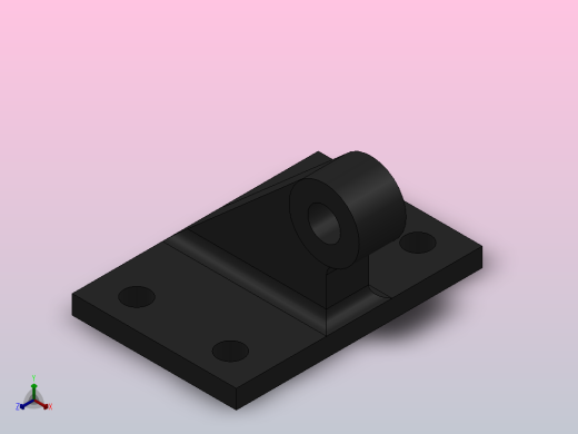 CBB单耳座[63]气缸附件正等轴测缩略图