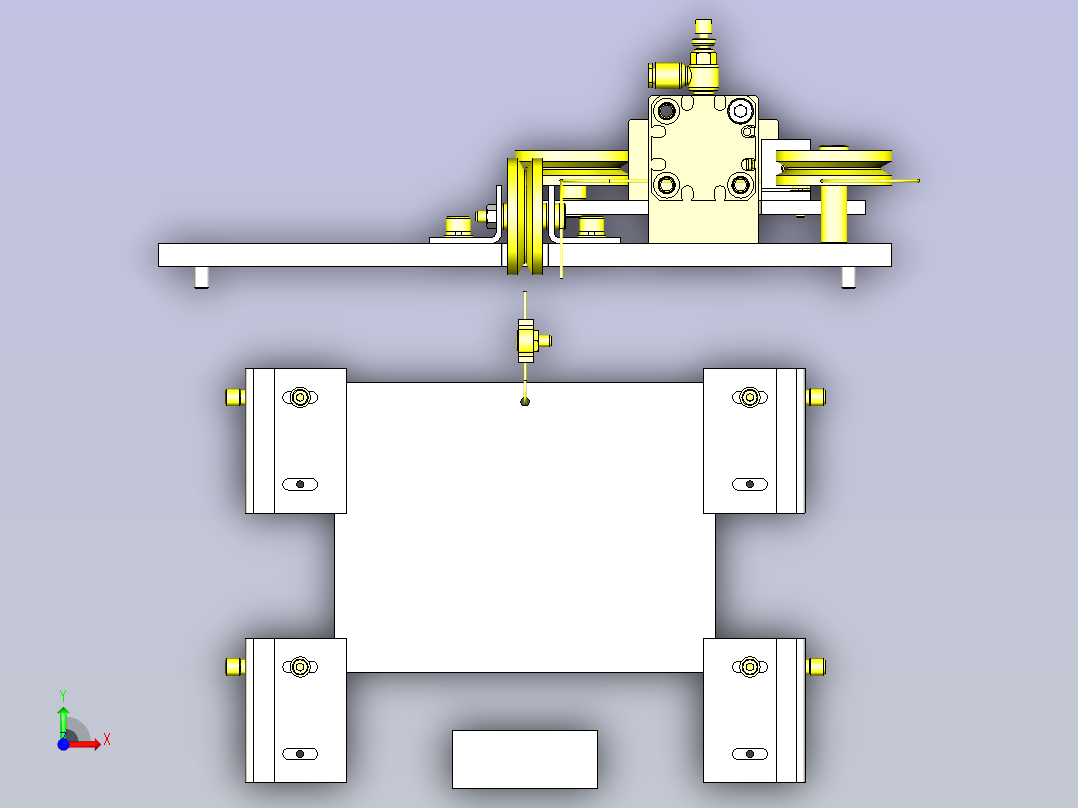 一款钢丝式卷帘3D图模型前视图