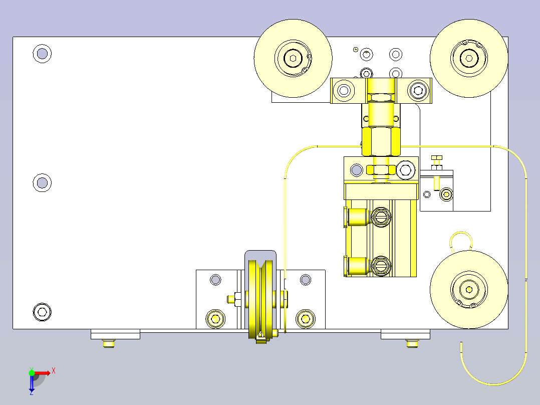 一款钢丝式卷帘3D图模型俯视图
