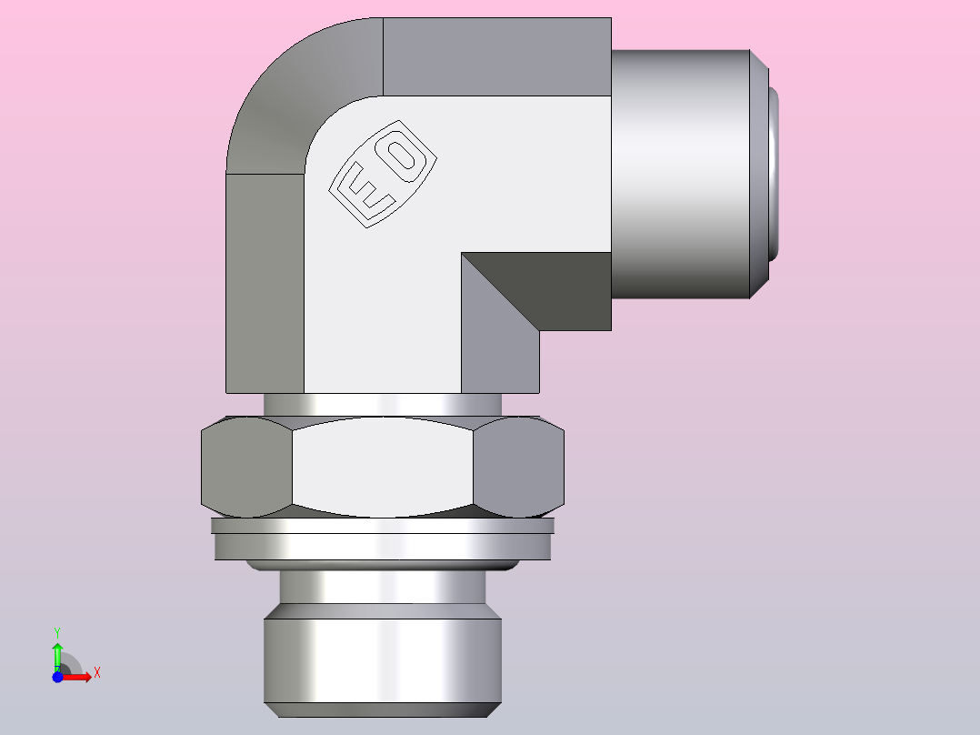 Lok公螺柱弯头6 6C4OMLOS前视图