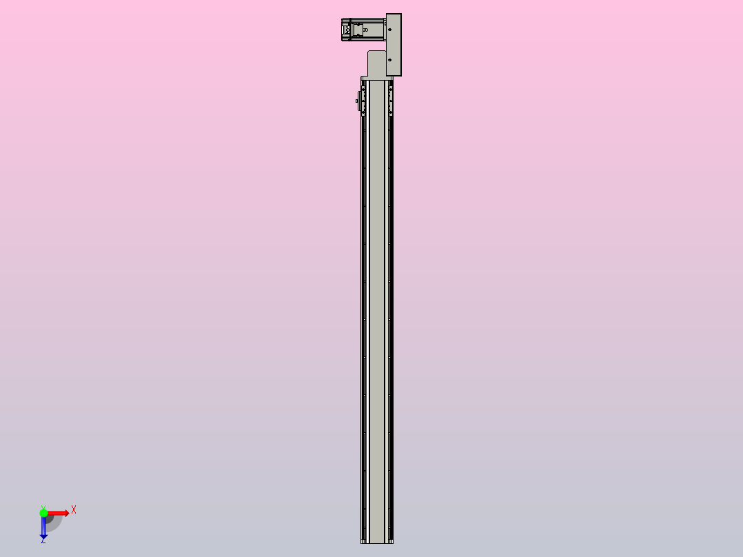 皮带直线轴半封闭可选导轨TPA-HNB-85D-90-L1050-ML-Y-P20-N3俯视图