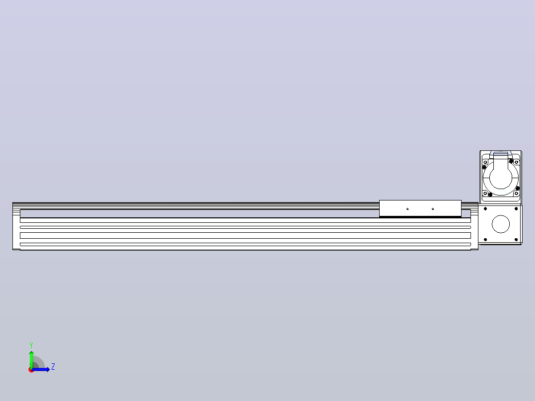 皮带直线轴半封闭可选导轨TPA-HNB-140D-120-L500-RU-C-P40-N3左视图