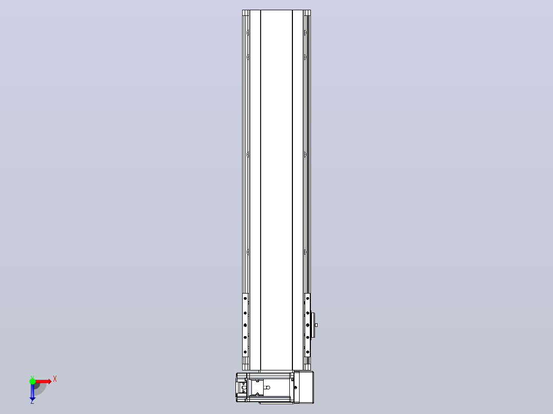 皮带直线轴半封闭可选导轨TPA-HNB-140D-120-L500-RU-C-P40-N3俯视图