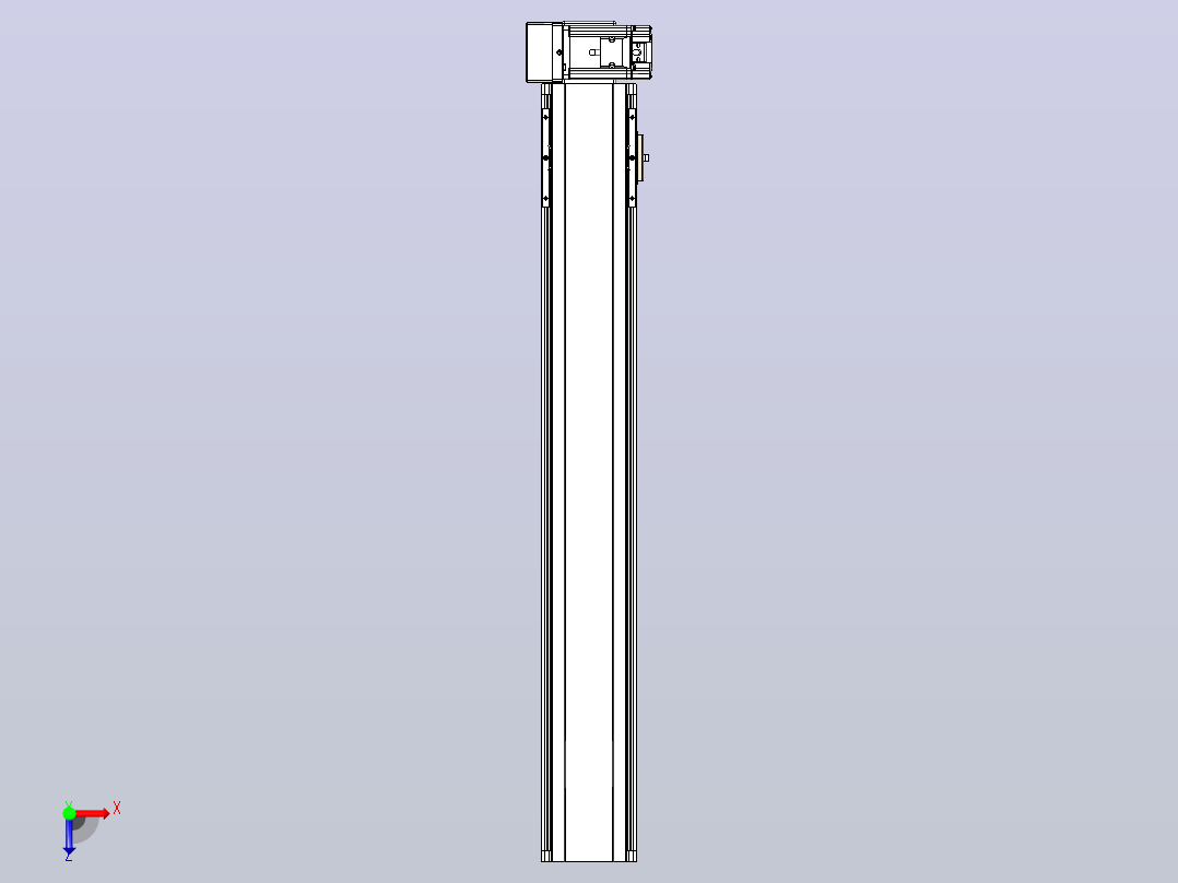 皮带直线轴半封闭可选导轨TPA-HNB-105D-90-L650-RU-Y-P20-N3俯视图