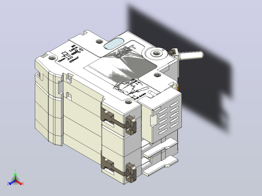 NB5LE-63FB 1P&amp;N剩余电流动作断路器三维模型202409