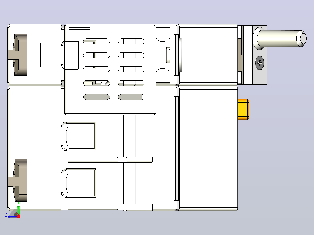 NB5LE-63FB 1P&amp;N剩余电流动作断路器三维模型202409右视图