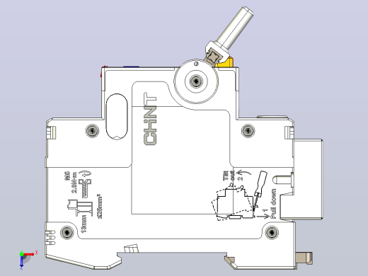 NB5LE-63FB 1P&amp;N剩余电流动作断路器三维模型202409俯视缩略图