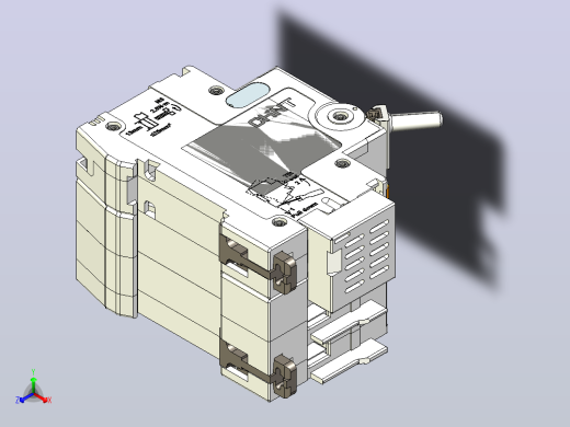 NB5LE-63FB 1P&amp;N剩余电流动作断路器三维模型202409正等轴测缩略图