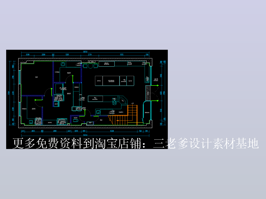 面包烘焙平面布置图CAD图纸
