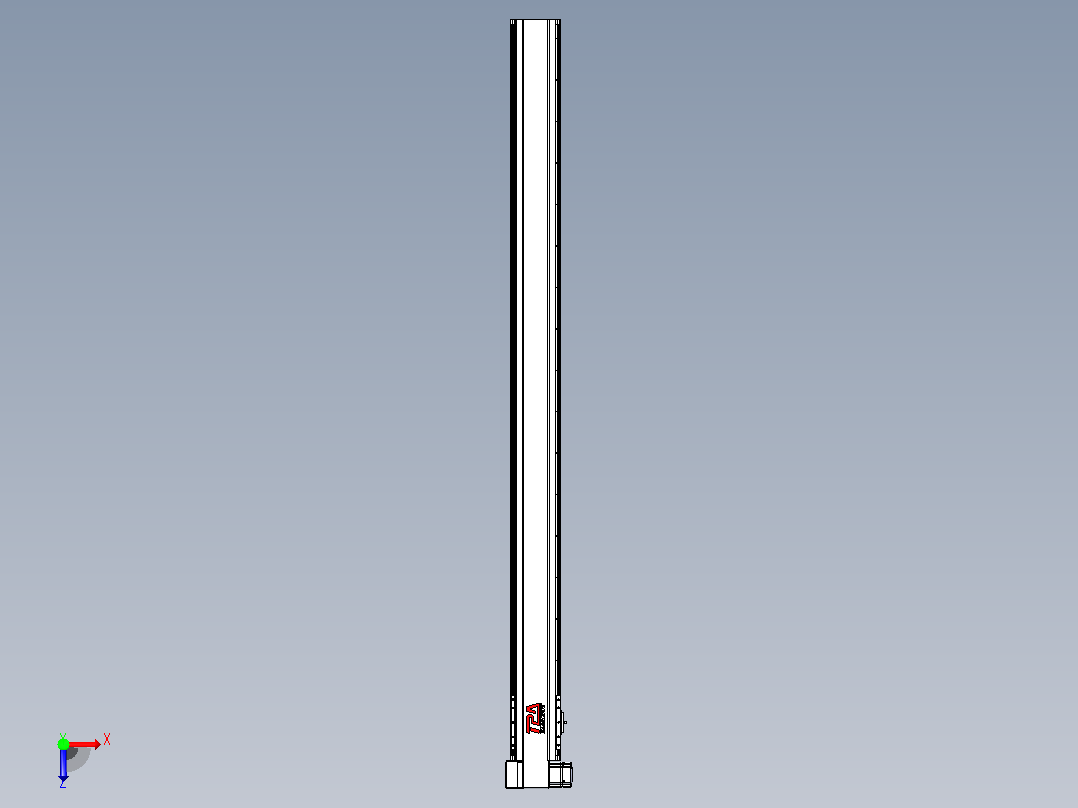 皮带直线轴半封闭可选导轨TPA-HNB-120D-110-L1550-LP-Y-P40-N3俯视图