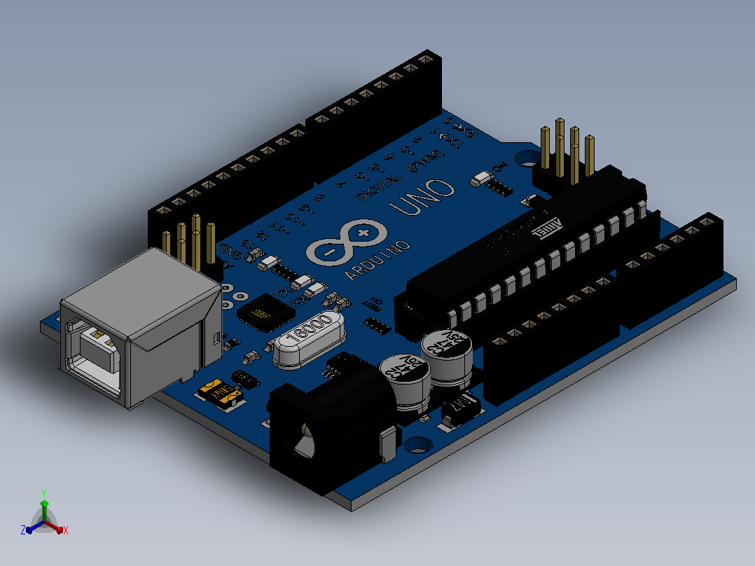 Arduino UNO电子开发板主视图