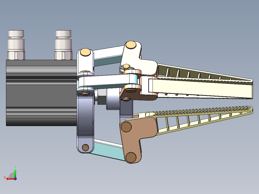气缸式柔性夹爪sw13可编辑后视图