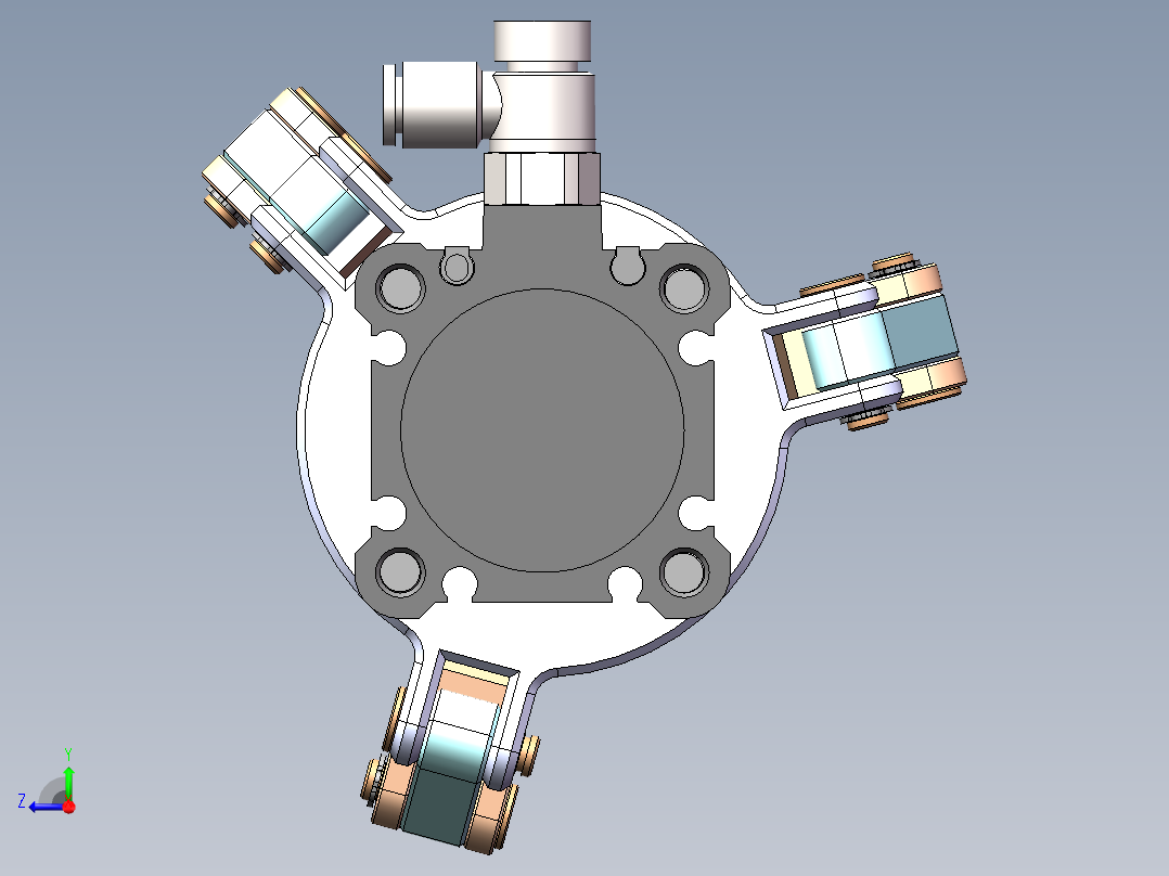气缸式柔性夹爪sw13可编辑右视图