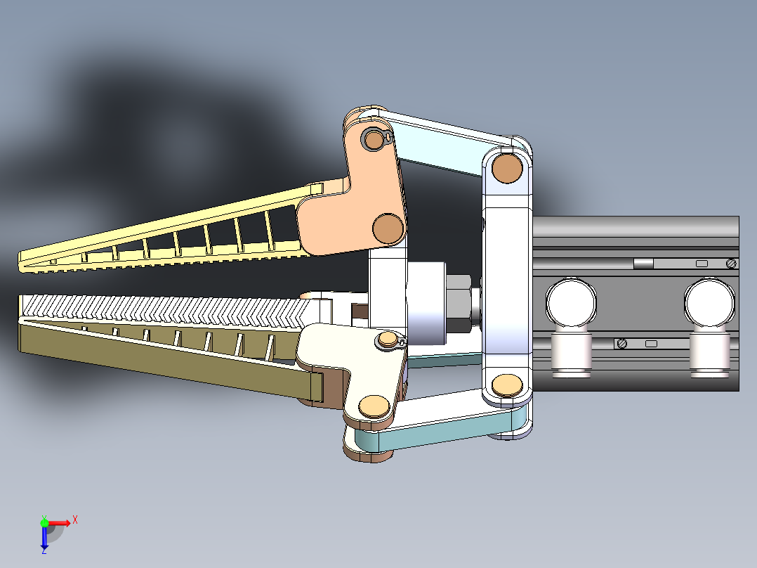 气缸式柔性夹爪sw13可编辑俯视图