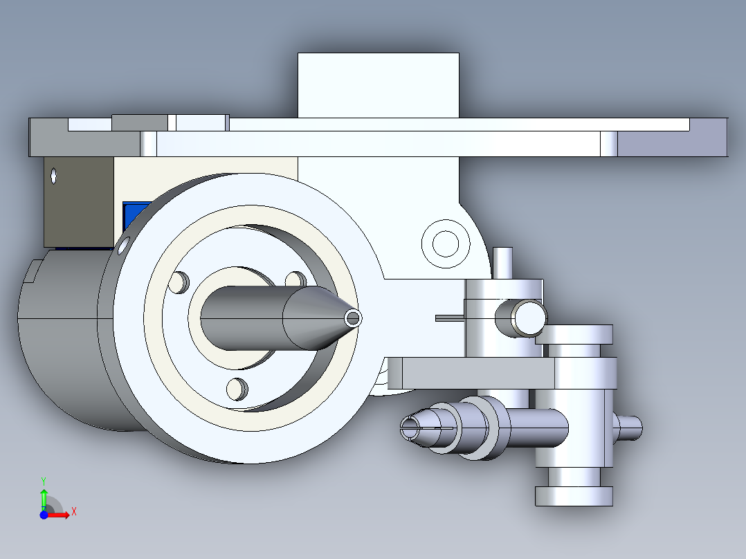 四轴自动焊锡机3D模型前视图