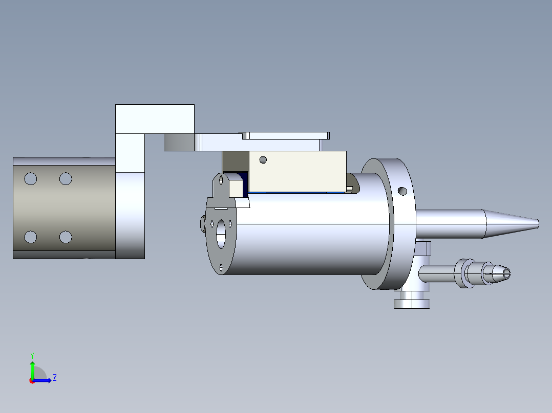 四轴自动焊锡机3D模型左视图