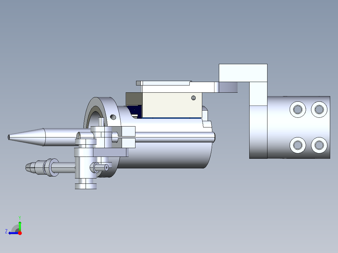 四轴自动焊锡机3D模型右视图