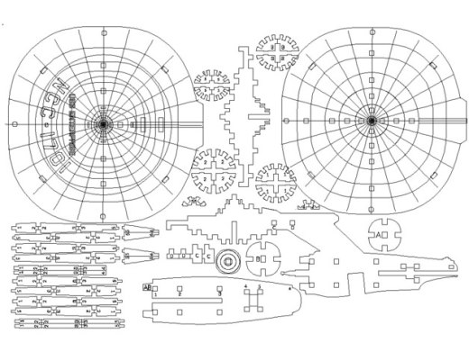 USS Enterprise宇宙飞船模型激光雕刻图纸 dwg dxf格式缩略图