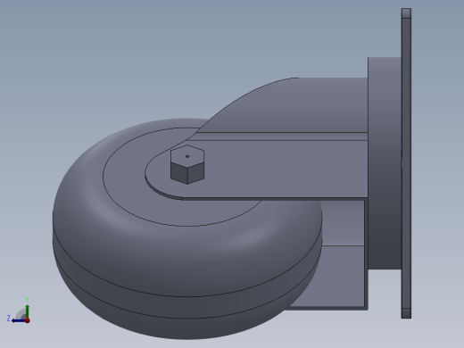 万向脚轮设计图纸右视缩略图