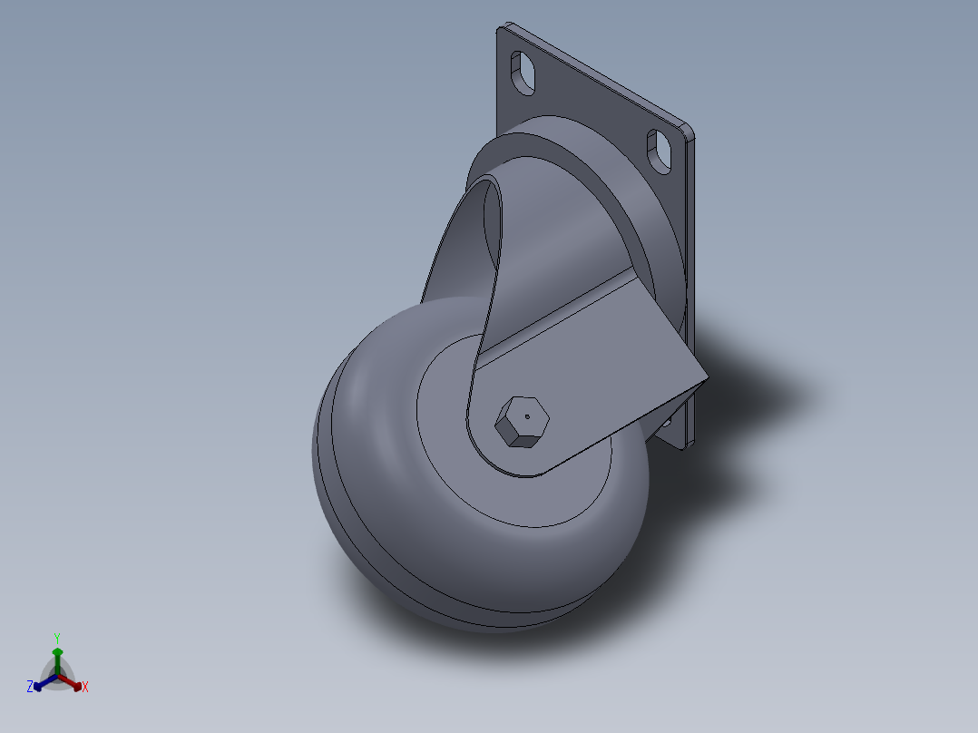 万向脚轮设计图纸正等轴测图
