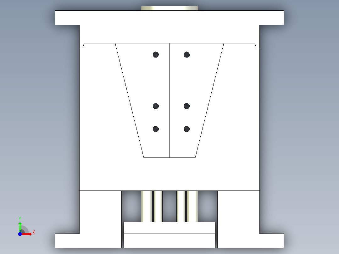 带侧台方套管前视图