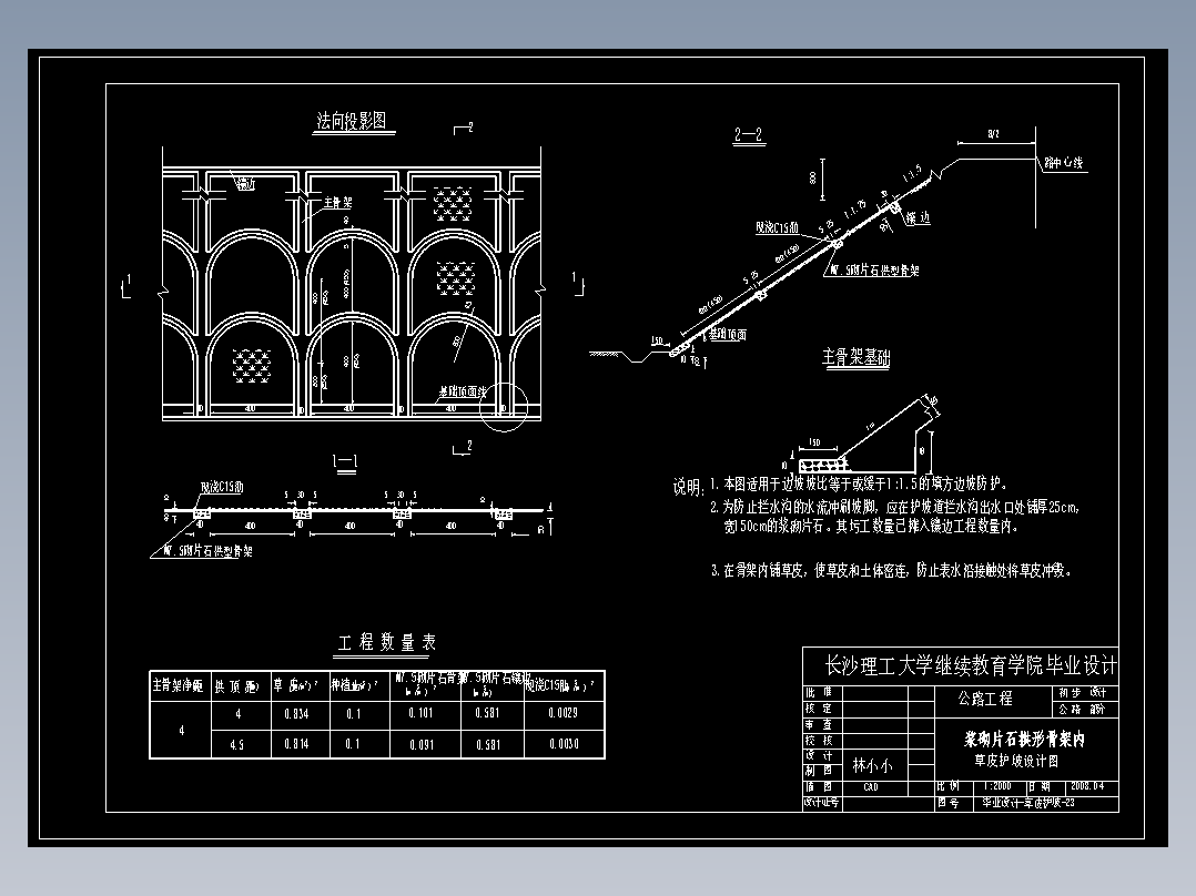 总长1100米路基宽度为27m四车道说明及CAD图（公路路线平、纵、横设计，路基工程设计，路面工程设计，桥型、涵洞设计，施工组织设计）