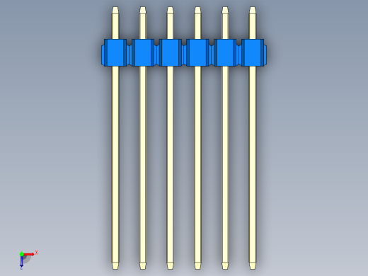 彩色公头100mil（2.54mm）系列-DS1021_blue_3x06p_100mil_Type19_rev1.0俯视缩略图