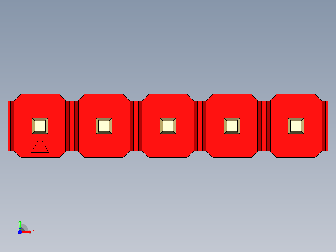彩色公头100mil（2.54mm）系列-DS1021_red_1x05p_100mil_Type1_rev1.0前视图