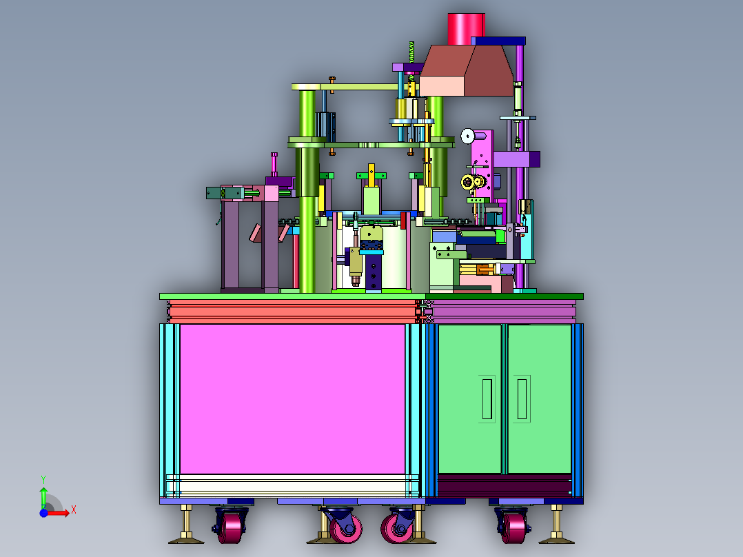 夹持固定转台锡焊机前视图