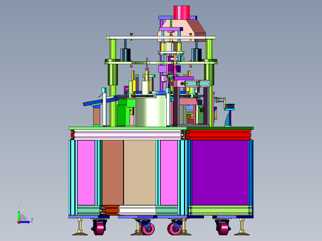 夹持固定转台锡焊机左视图