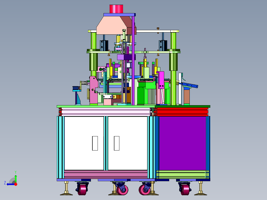 夹持固定转台锡焊机右视图