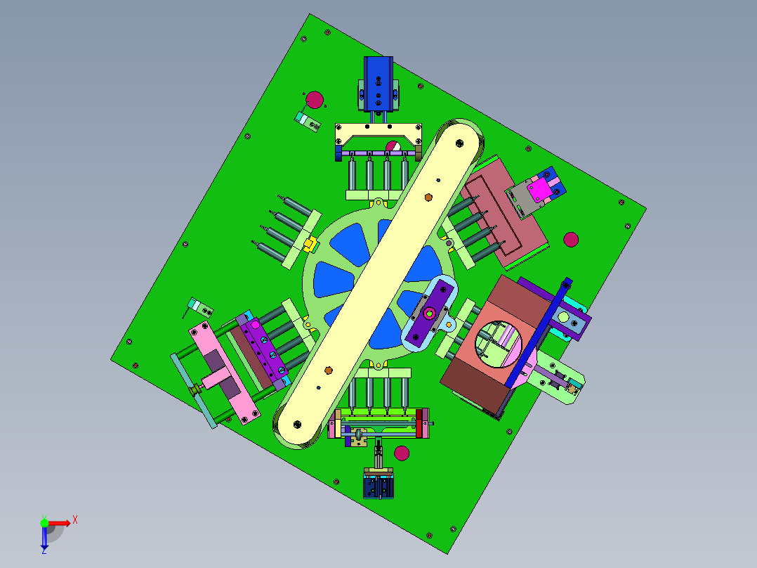 夹持固定转台锡焊机俯视图
