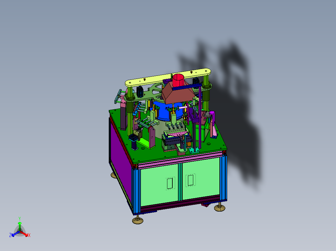 夹持固定转台锡焊机正等轴测图