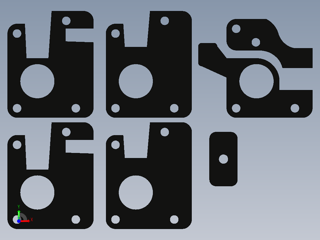 3D打印机Ultimaker XY Blocks（XY轴 STL3D打印文件）前视图