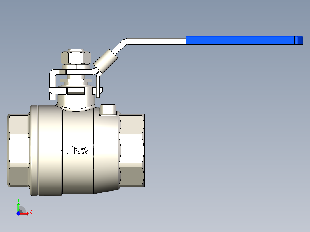 管道手动球阀-水管开关阀-手动阀门手动不锈钢内螺纹球阀DN32前视图