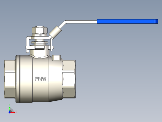 管道手动球阀-水管开关阀-手动阀门手动不锈钢内螺纹球阀DN32前视缩略图