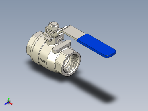 管道手动球阀-水管开关阀-手动阀门手动不锈钢内螺纹球阀DN32正等轴测缩略图