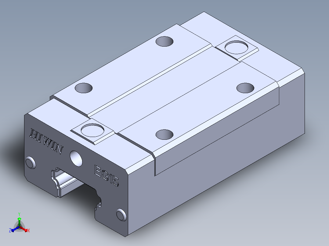 上银直线滑轨-EGH15CA 滑块正等轴测图